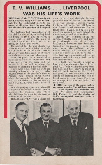 Tv Williams - remembered - January 1976